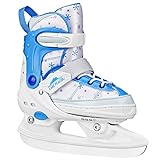 Lake Placid Monarch Adjustable Ice Skates, Small (11-1), Blue Snowflakes