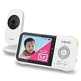 VTech VM819 Baby Monitor, 2.8” Screen, Night Vision, 2-Way Audio, Temperature Sensor and Lullabies, Secure Transmission No WiFi
