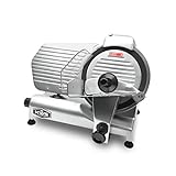 KWS MS-10NT Premium Commercial 320W Electric Meat Slicer 10-Inch with Non-sticky Teflon Blade, Frozen Meat/Deli Meat/Cheese/Food Slicer Low Noise Commercial and Home Use [ ETL, NSF Certified ]