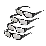 4 Pack Passive Circular Polarized RealD 3D Glasses for Cinema and Passive 3D TVs Projectors, Note: Does Not Work with Active 3D TVs Projectors