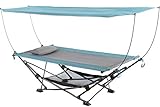 Mac Sports H806S-201 Collapsible Portable Removable Canopy Hammock, Teal