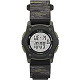 Timex Boys TW7C77500 Time Machines Digital Black/Green Camouflage Fast Wrap Strap Watch