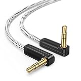 CableCreation 3.5mm Audio Cable, 1.5 Feet 90 Degree 3.5mm Male to Male Auxiliary Aux Cable Compatible with Phones, Tablets, Headphones, MP3 Player, Car/Home Stereo