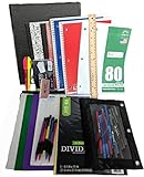 35 Item Back to School Supplies - High School, Middle School Bundle - 1' Binder, Tabs, Pouch, Folders, Notebooks, Filler and Graph Paper, Ruler, Pens, Pencils, Eraser, Highlighters, Note Cards