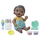 Baby Alive Super Snacks Lily Doll That Eats, with Reusable Food, Spoon and 3 Accessories, Perfect for 3 Year Old Girls and Boys and Up, Black Hair