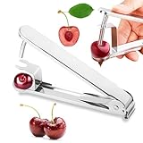 Stainless Steel Cherry Pitter | Heavy-Duty Cherry Pitter Tool Pit Removers | Good-Grips Cherry Seed Remover | Quickly Pitting Cherries for Cherry Jam, Pies