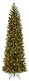 National Tree Company Pre-Lit 'Feel Real' Artificial Slim Downswept Christmas Tree, Green, Douglas Fir, Dual Color LED Lights, Includes PowerConnect and Stand, 6.5 feet