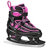 Lake Placid Summit Girl's Adjustable Ice Skate Black/Pink Medium (1-4)