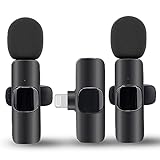 Homelazy 2 Packs Wireless Lavalier Microphone for iPhone, iPad. Clip on Microphone, Crystal Clear Sound Wireless Microphones for Recording, Live Streaming, YouTube, Facebook, TikTok