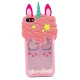 CaseTown Compatible with iPod Touch 7th Case, iPod 6th Case, Unicorn Bling Pink Case for iPod Touch 5/6,Cute Silicone 3D Cartoon Cool Kawaii Animal Cover,Funny Unique Cases for Kids Girls Teens Guys
