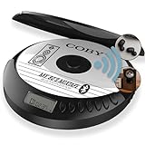 Coby Bluetooth CD Player, FM, AUX, MP3, Anti-Skip Lightweight Portable CD Player w/Headphones, 6-HR Playtime for Home, Car, Travel, Rechargeable