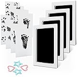 MengNi Baby Footprint Handprint Pet Paw Print Kit with 4 Ink Pads and 8 Imprint Cards