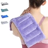 SuzziPad Microwave Heating Pad for Pain Relief, 7x18 Microwavable Heating Pads for Cramps, Muscle Ache, Joints, Neck Shoulder, Bean Bag Moist Heat Pack, Warm Compress, Purple