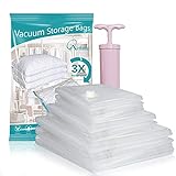 AirBaker Vacuum Storage Bags 8 pcs (3 x Jumbo, 2 x Large, 3 x Medium) for Comforters Blankets Clothes Pillows Travel Space Saver Seal Bag Hand Pump Included