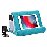 2pcs Multi-Angle Tablet Holder Cushion Stand with Net Pocket & Black Color Phone Stands Upgraded Tablet Pad Support for Phone,Pad,Books (Lakeblue)