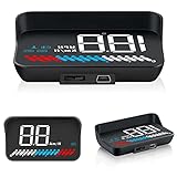 ACECAR 3.5 Inches Head Up Display Car Universal Dual System HUD OBD2 GPS Interface Speedometer with Speed Engine RPM OverSpeed Warning Mileage Measurement Water Temperature GPS for All Vehicle (M7)