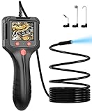 Endoscope Camera with Light, Industrial Digital Borescope, Snake Camera 1080P 8mm IP67 Waterproof Inspection Camera, Sewer Drain Camera with 6 LED Lights 2.4' IPS Screen, 16.4FT Semi-Rigid Cable