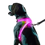 Noxgear LightHound - Multicolor LED Illuminated, Reflective Dog Harness (Medium)