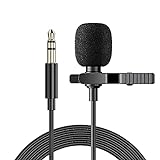 NHOPEEW 3.5mm Car Microphone for Car Stereo Universal Portable 5ft Lavalier Clip Mic for Vehicle Head Unit Bluetooth Radio