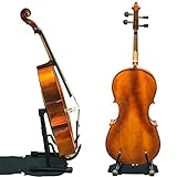 Paititi PTTCE201T Ebony Fitted Oil Finish Solid Wood Cello with Soft Case, Bow, Rosin, Stopper and Mute