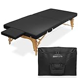 Saloniture Portable Physical Therapy Massage Table - Low to Ground Stretching Treatment Mat Platform - Black