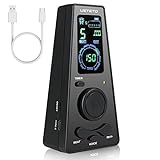 Ueteto Digital Metronome with Timer, English Vocal Counting, One Touch Operation and Easily Readable Color Display Electronic Metronome with Volume Control for Piano Guitar Drum Violin