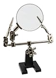 Zega Crafts Helping Hand Magnifier – Adjustable 4X Magnifying Glass on Metal Base with 2 Adjustable Alligator Clips –Designed for Soldering, Crafting and Small Precision Projects