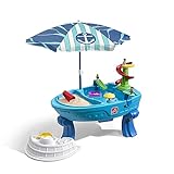 Step2 Fiesta Cruise Sand & Water Table with Umbrella for Kids, 10 Piece Accessory Kit, Toddler Summer Outdoor/Indoor Toy, Ages 2+, Multicolor