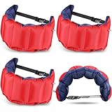 Inflatable Swim Belt Pool Flotation Belt Portable Waist Floatation Belt for Adults Adjustable Floating Belt Swimming Training Aid Waist Belt with Buckle and Rope for Swimming Beginner(4 Pieces)