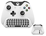Wireless Keyboard ChatPad for Xbox One S Keyboard White with USB Receiver with Audio/Headset Jack for Xbox One Elite & Slim Controller