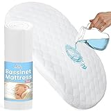 Baby Bassinet Mattress Pad - Oval Bassinet Mattress 30x15x2 with Waterproof, Washable, Zippered and Breathable Bassinet Mattress Topper Cover - Oval Baby Mattress Fit for Moses Basket & Cradle