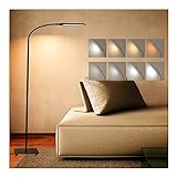 Koopala LED Floor Lamp, Bright Tall Standing Lamp with 4 Brightness Levels&4 Color Temperatures, Adjustable Gooseneck, Touch Control, Standard Lamp, for Study/Living Room/Bedroom/Office/Reading-Black