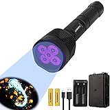 LUMENSHOOTER S5 UV Flashlight, Black Light Flashlight with 5 LEDs, for UV Resin Curing, Rockhounding, Pet Urine Detecting, Scorpion Hunting (365NM)