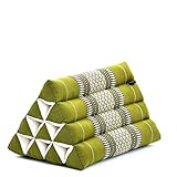 Leewadee Triangle Cushion – Comfortable Backrest for TV or Reading, Incline Pillow for Relaxing Made of Kapok, 20 x 13 x 13 inches, Green