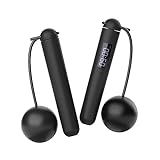 Cordless Jump Rope with Counter - ACHDOFITS Tangle-Free Jump Rope for Fitness and Workout, Adjustable Steel Skipping Rope for Women, Men, and Kids Black