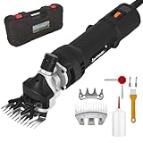 iproods Sheep Shears, 750W Professional Electric Sheep Clippers with 6 Speed, Farm Livestock Clippers Kit Suitable for Thick Coat Animals Such as Sheep, Alpacas, and Goats （Comes with Spare Blades）