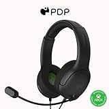 PDP Gaming AIRLITE Xbox Headset with Microphone, Licensed Microsoft Xbox Accessories - Series X|S, Xbox One, PC/Windows 10/11, Lightweight, Stereo headphones, Wired Power, Noise-cancelling mic - Black