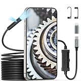 USB C Endoscope Camera with Light for iPhone, Teslong 1080P HD Dual Lens Snake Borescope Inspection Cam with 8+1 LED Lights, 16.5FT Flexible Waterproof Probe Cable, Fiber Optic Scope for iOS Android