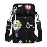 Small Crossbody Wallet Phone Bag, Nylon Cell Phone Purse, Travel Crossbody Bag Cell Phone Shoulder Bag Arm Bag Mini Wallet Purse, with Headphone Port (Balloon)