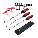 Dr.Roc Tire Spoon Lever Dirt Bike Lawn Mower Motorcycle Tire Changing Tools with Stable Bag 3 Tire Irons 2 Rim Protectors 1 Valve Stems Set TR412 TR413