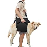 Dog Carry Sling, Emergency Backpack Pet Legs Support & Rehabilitation Dog Lift Harness for Nail Trimming, Dog Carrier for Senior Dogs Joint Injuries, Arthritis, Up and Down Stairs(XL, Black)