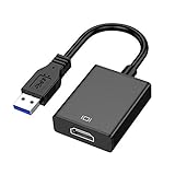 USB 3.0 to HDMI Adapter, 1080P Multi-Display Video Converter for Laptop PC Desktop to Monitor, Projector, TV. (Not Support Chromebook & MacBook.)