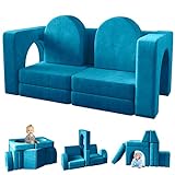 wanan Kids Couch 10PCS, Toddler Couch with Modular Kids Couch for Playroom Bedroom, 10 in 1 Multifunctional Toddler Couch for Playing, Creativing, Sleeping, Indoor Kids Sofa Couch (Blue)