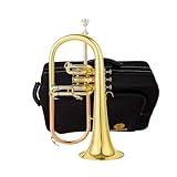 AUROSUS SFH-8336 trigger flugelhorn with 3rd valve trigger rose brass leadpipe nickel silver outer slides yellow brass Bell Lacquer finish
