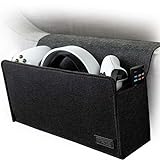 VRGE - Couch Bedside Gaming Organizer Caddy Storage Hanging Felt Mount for Game Controllers/Headphones/Meta Oculus Quest 3/2 VR w/Side Remote Control Holder