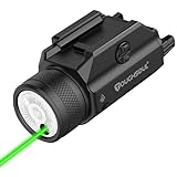TOUGHSOUL 1200 Lumens Picatinny Rail Mount Pistol Light Green Laser Combo, White LED Flashlight with Green Beam Powered by Built in Rechargeable Battery