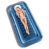 Inflatable Adult Tanning Pool I Suntan Tub – Outdoor Lounge Kiddie Blow Up Blowup One Person Personal and Float for Relaxation Sunbathing l Reybed (Blue)