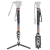 Cayer Carbon Fiber Monopod Leg, 68 Inch Camera Monopod Professional Telescopic Video Monopods with Feet, Compatible for DSLR Cameras and Camcorders