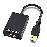 USB to HDMI Adapter,ABLEWE USB 3.0/2.0 to HDMI 1080P Video Graphics Cable Converter with Audio for PC Laptop Projector HDTV Compatible with Windows XP 7/8/8.1/10[Mac OS/Chrome OS not Supported]