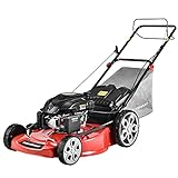 PowerSmart Self Propelled Lawn Mower, 22 Inch Lawn Mower Self-propelled, 200CC 4-Stroke Engine, 3 in 1 Gas Lawn Mower with Bag, 5 Cutting Heights Adjustable (1.2''-3.5'')